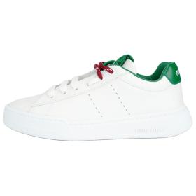 MIU MIU Leather Low top Skateboard Shoes Women's White Green
