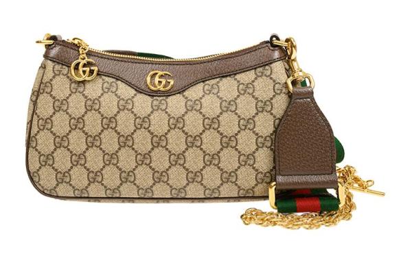 GUCCI Ophidia Canvas With Leather Canvas Bag, Shoulder Bag, Pochette Handbag, Shoulder Bag Small Women's 735132-FABLE-9442-Double G Pendant size L25cm W6cm H15.5cm