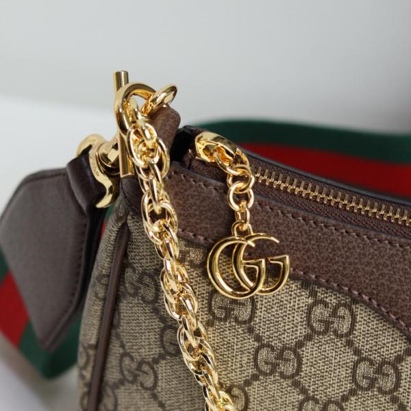 GUCCI Ophidia Canvas With Leather Canvas Bag, Shoulder Bag, Pochette Handbag, Shoulder Bag Small Women's 735132-FABLE-9442-Double G Pendant size L25cm W6cm H15.5cm