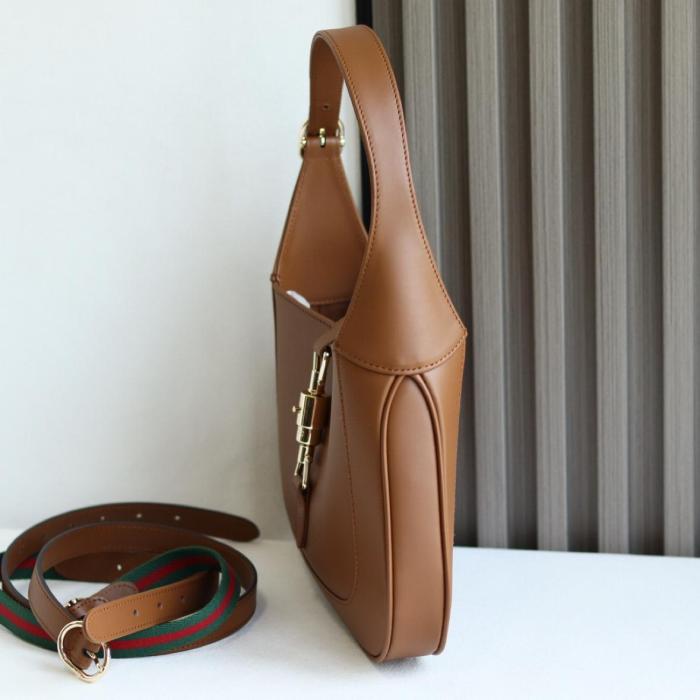GUCCI Jackie 1961 Leather Shoulder Bag Women's Brown 810232-AADDX-2741 size L27.5cm W4cm H19cm