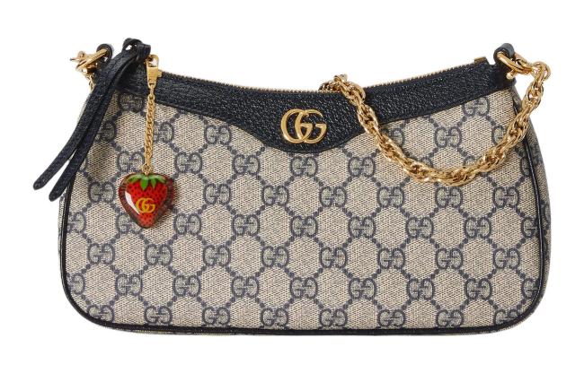 GUCCI Ophidia Canvas With Leather Trim Shoulder Bag, Portable Crossbody Bag Women's 735132-FABLE-8881 size L25cm W6cm H15.5cm