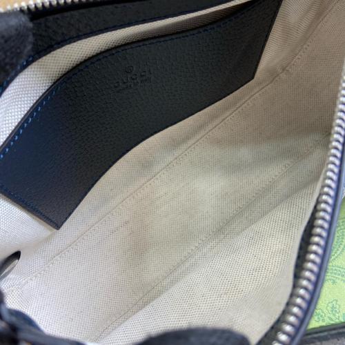 GUCCI Ophidia Canvas With Leather Shoulder Bag, Handbag Small Women's Beige & Blue 735132-96IWN-4076 size L25cm W6cm H15.5cm