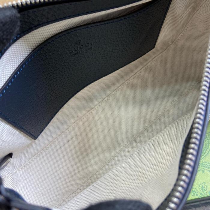 GUCCI Ophidia Canvas With Leather Shoulder Bag, Handbag Small Women's Beige & Blue 735132-96IWN-4076 size L25cm W6cm H15.5cm