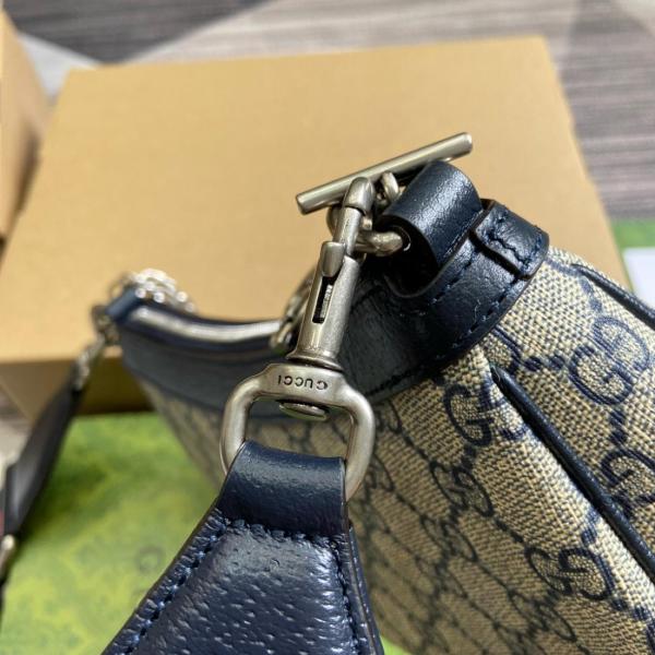 GUCCI Ophidia Canvas With Leather Shoulder Bag, Handbag Small Women's Beige & Blue 735132-96IWN-4076 size L25cm W6cm H15.5cm