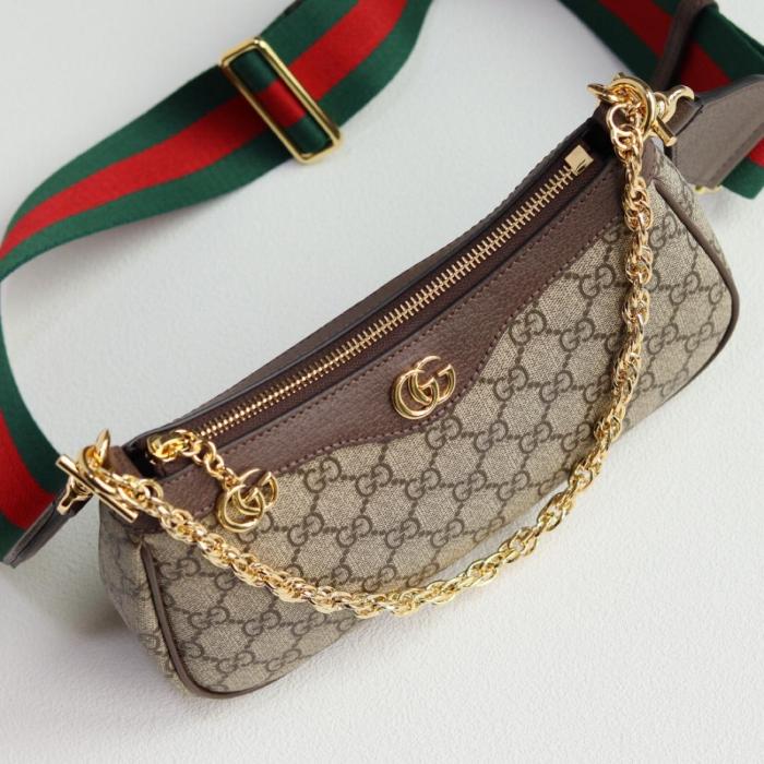 GUCCI Ophidia Canvas With Leather Canvas Bag, Shoulder Bag, Pochette Handbag, Shoulder Bag Small Women's 735132-FABLE-9442-Double G Pendant size L25cm W6cm H15.5cm