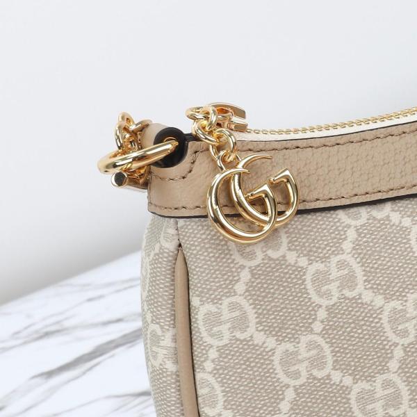 GUCCI Ophidia Canvas With Leather Shoulder Bag, Handbag, Shoulder Bag Women's Beige & White 735132-UULAG-9682 size L25cm W6cm H15.5cm