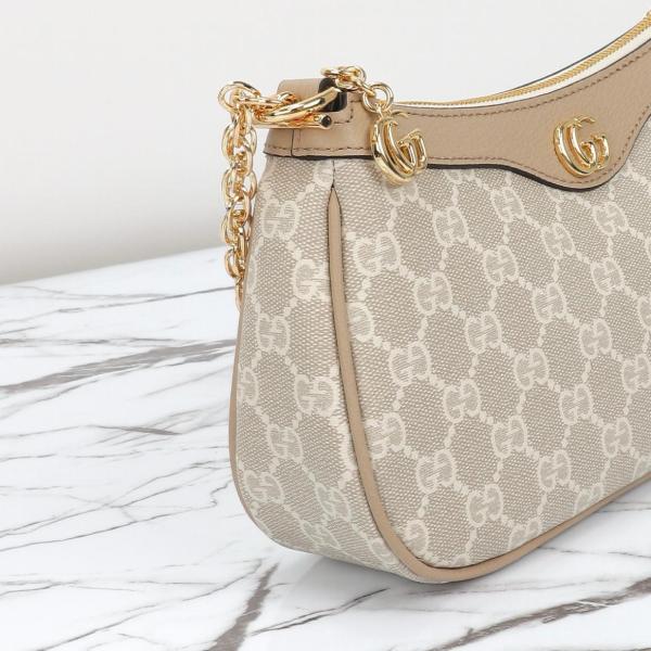 GUCCI Ophidia Canvas With Leather Shoulder Bag, Handbag, Shoulder Bag Women's Beige & White 735132-UULAG-9682 size L25cm W6cm H15.5cm