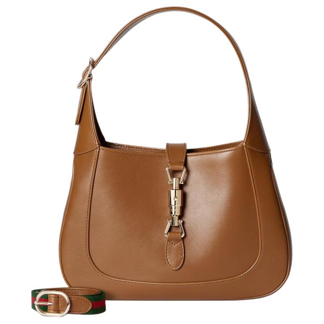GUCCI Jackie 1961 Leather Shoulder Bag Women's Brown 810232-AADDX-2741 size L27.5cm W4cm H19cm