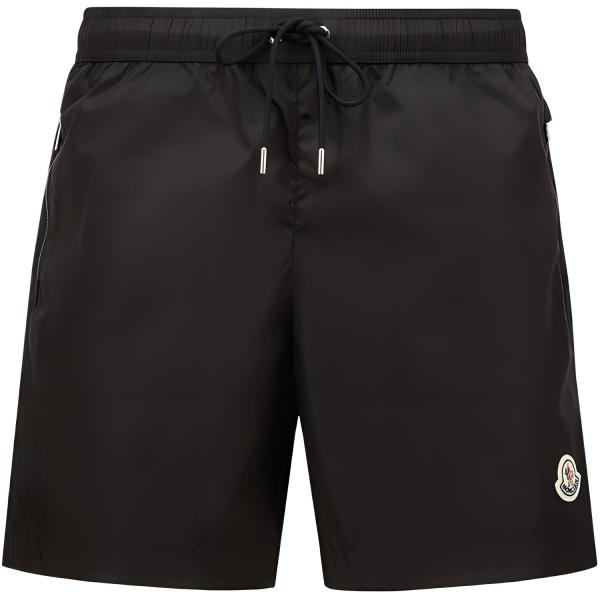 Moncler Logo Patch Drawstring Swim Shorts