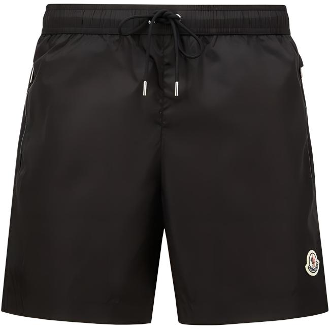 Moncler Logo Patch Drawstring Swim Shorts