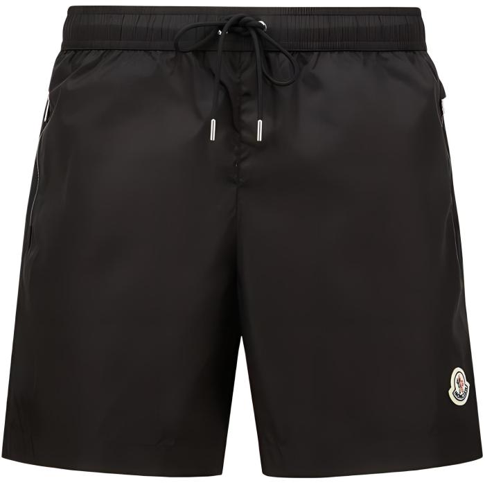 Moncler Logo Patch Drawstring Swim Shorts