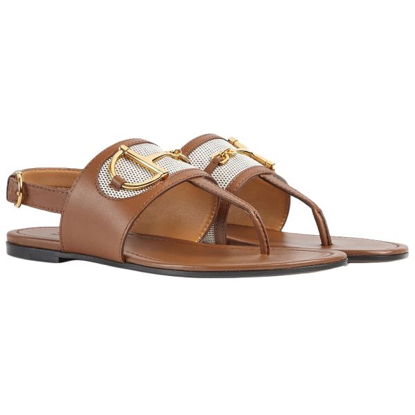 GUCCI Horsebit One Strap Sandals Women's Light Brown