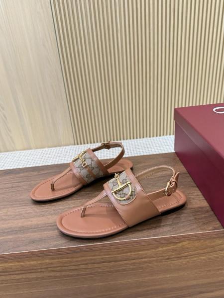 GUCCI Horsebit One Strap Sandals Women's Light Brown