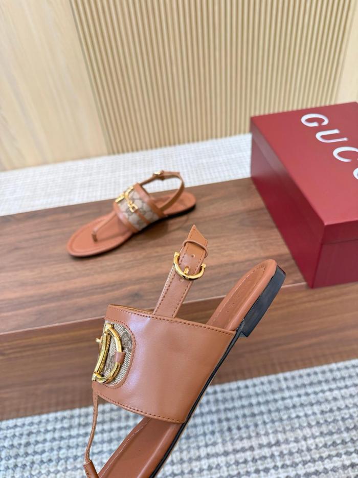 GUCCI Horsebit One Strap Sandals Women's Light Brown