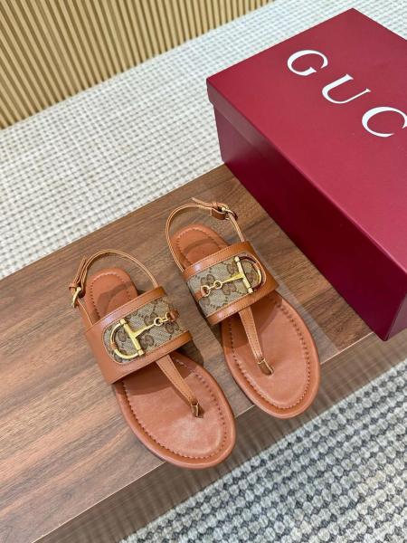 GUCCI Horsebit One Strap Sandals Women's Light Brown