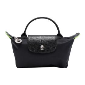 LONGCHAMP Le Pliage Green Polyamide Dumpling Bag Handbag Women's Black 34175919001 size L17cm W5.5cm H11cm