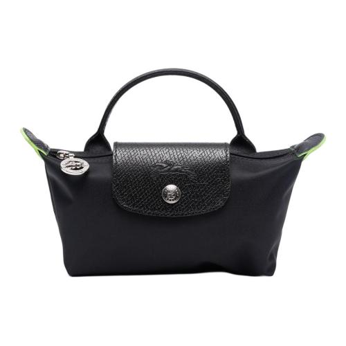 LONGCHAMP Le Pliage Green Polyamide Dumpling Bag Handbag Women's Black 34175919001 size L17cm W5.5cm H11cm