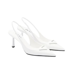 PRADA 75mm Leather Slingback Pumps