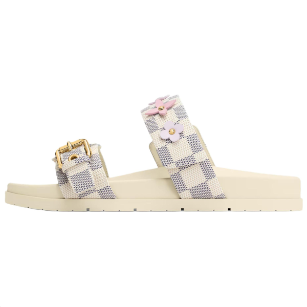 LOUIS VUITTON Bom Dia Slide Slippers Women's Sky Blue
