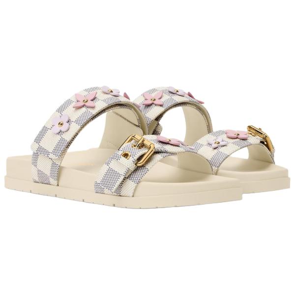 LOUIS VUITTON Bom Dia Slide Slippers Women's Sky Blue
