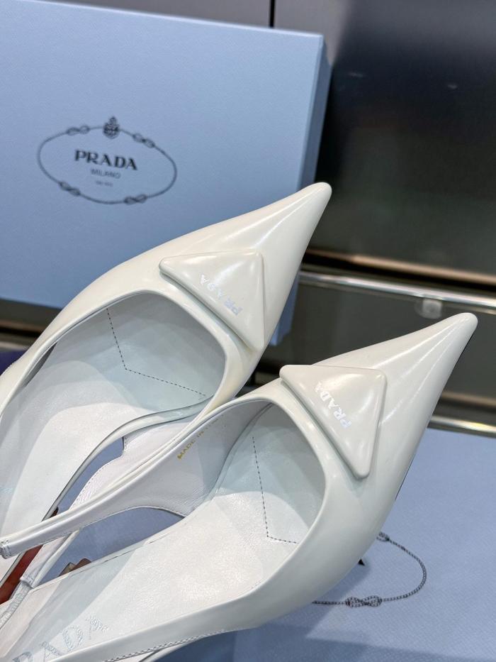 PRADA 75mm Leather Slingback Pumps