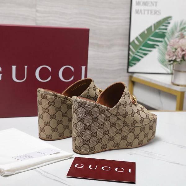 GUCCI Horsebit Slide Slippers 10.4cm Women's Brown
