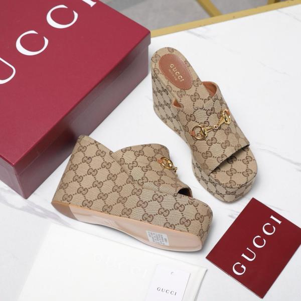 GUCCI Horsebit Slide Slippers 10.4cm Women's Brown