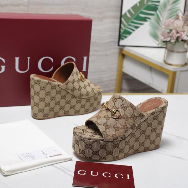 GUCCI Horsebit Slide Slippers 10.4cm Women's Brown