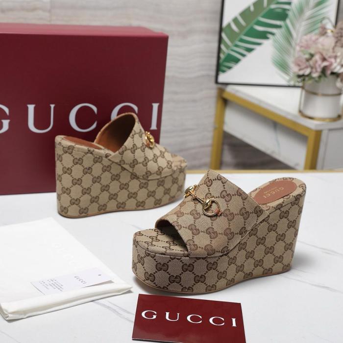 GUCCI Horsebit Slide Slippers 10.4cm Women's Brown