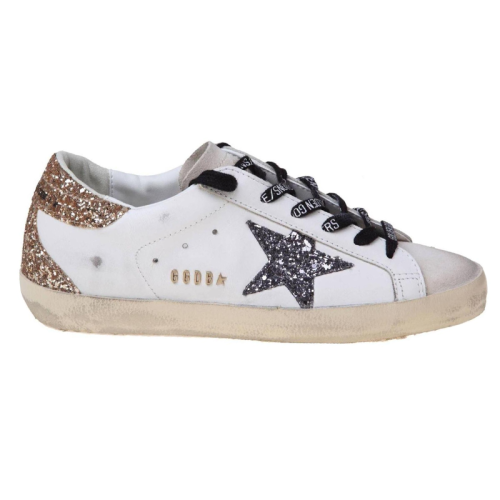 Golden Goose Super Star White Silver Gold Glitter
