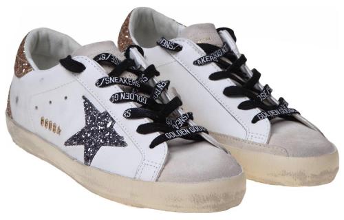 Golden Goose Super Star White Silver Gold Glitter