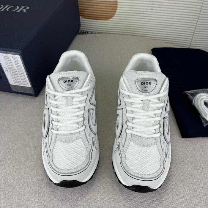 DIOR B30 Suede Low top Casual Shoes Unisex White