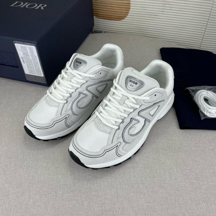 DIOR B30 Suede Low top Casual Shoes Unisex White