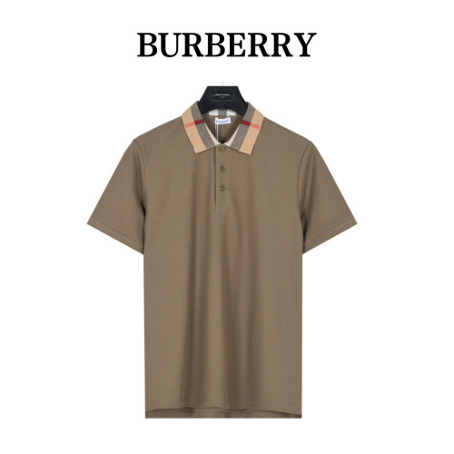 Burberry checkered-collar cotton polo shirt