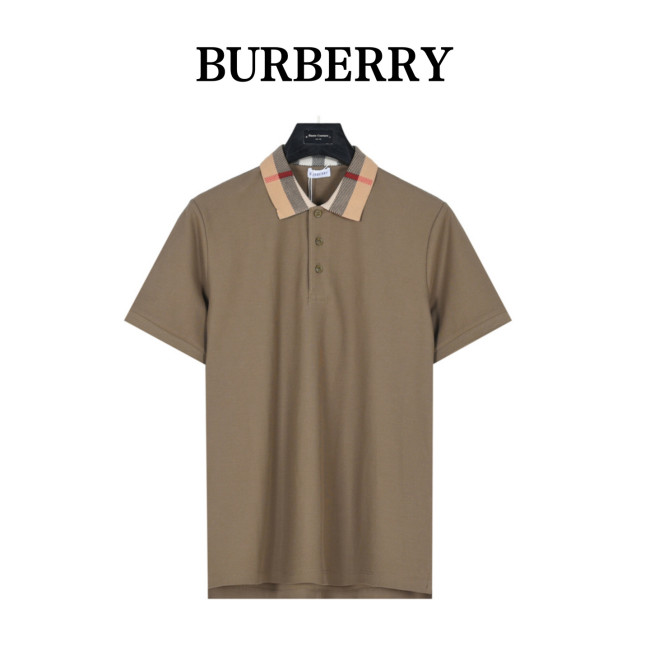 Burberry checkered-collar cotton polo shirt