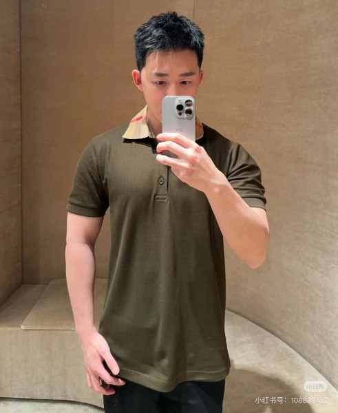 Burberry checkered-collar cotton polo shirt