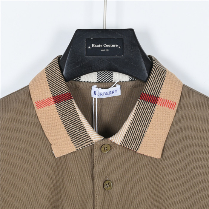 Burberry checkered-collar cotton polo shirt