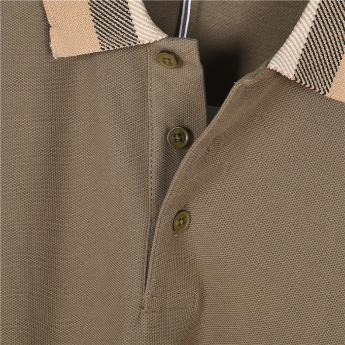 Burberry checkered-collar cotton polo shirt