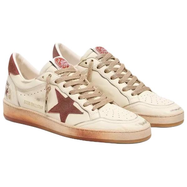 Golden Goose Ball Star Skateboard Shoes Women's Low Top Red