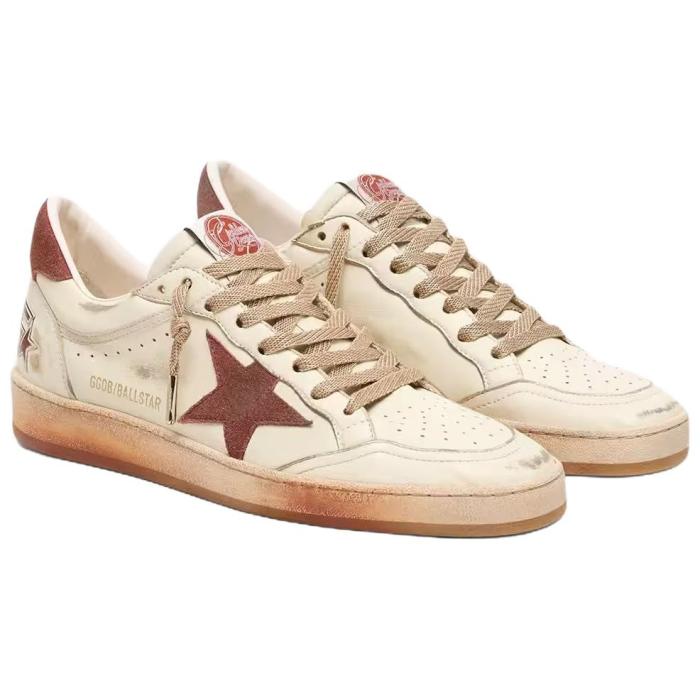 Golden Goose Ball Star Skateboard Shoes Women's Low Top Red