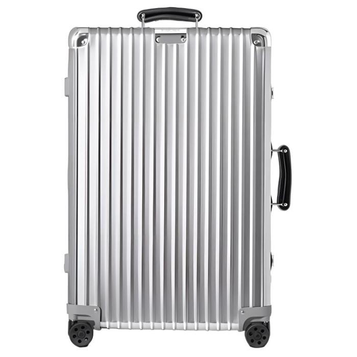RIMOWA Classic Aluminum Magnesium Alloy Shipping Box, Luggage, Checked Baggage 26 Inch Unisex Silver L47.5*W26*H71cm