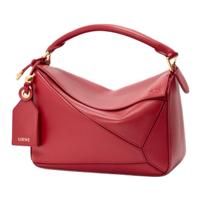 LOEWE Puzzle Sheepskin One Shoulder Handbag Small Women's Red A510PLSX01-7885 L24 W10.5 H16.5 cm