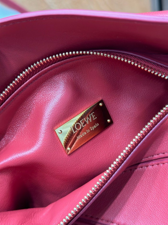 LOEWE Puzzle Lambskin Puzzle Bag One Shoulder Handbag Mini Women's Burnt Red A510PLIX04-7885 Size 17.5*7.5*12.5 cm