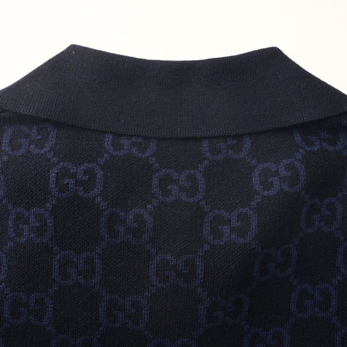 Gucci Gg Supreme Cotton Silk Polo Shirt