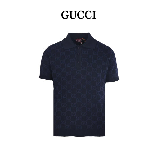 Gucci Gg Supreme Cotton Silk Polo Shirt