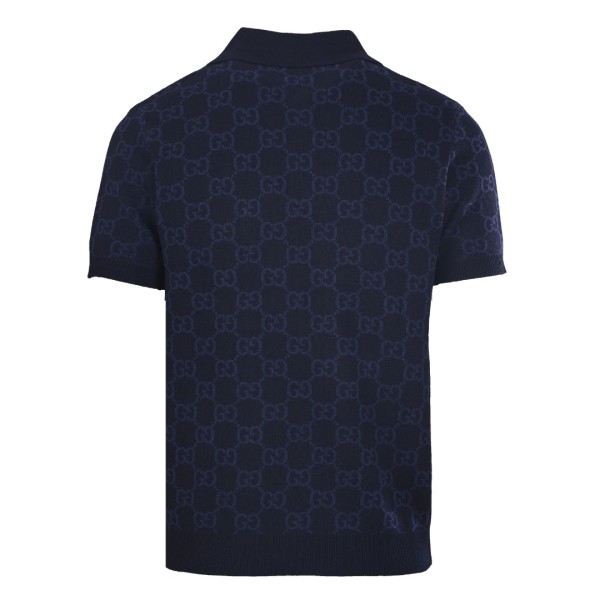 Gucci Gg Supreme Cotton Silk Polo Shirt