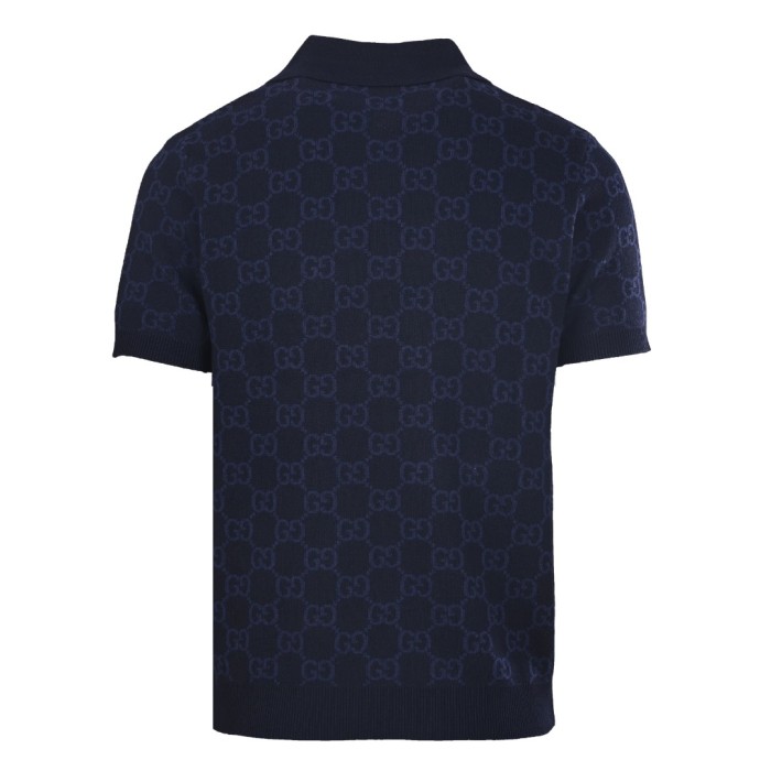 Gucci Gg Supreme Cotton Silk Polo Shirt