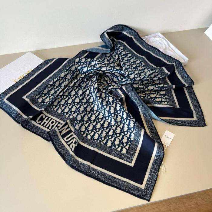 DIOR Scarves Unisex Gray 90*90cm