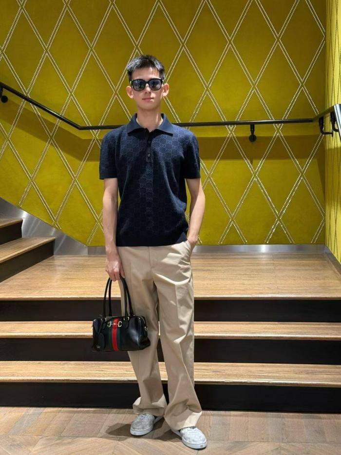 Gucci Gg Supreme Cotton Silk Polo Shirt
