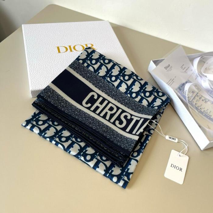 DIOR Scarves Unisex Gray 90*90cm